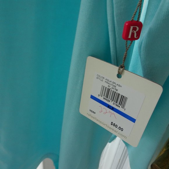 Women's Aqua Sweater/Top 3/4 Sleeves Beading NWT - Picture 8 of 8